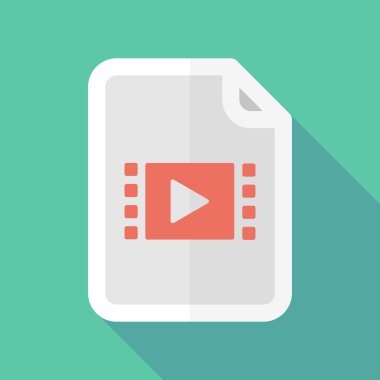 Uzun bir multimedya işareti ile gölge belge simgesi