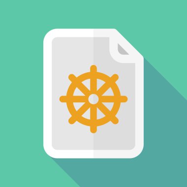 Uzun bir dharma çakra işaret ile gölge belge simgesi