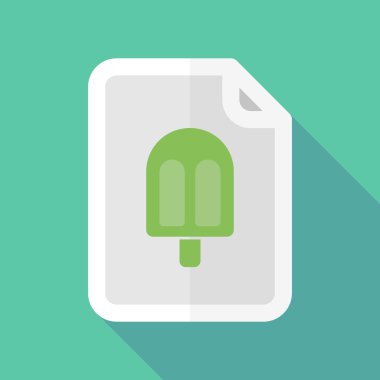 Uzun bir dondurma ile gölge belge simgesi