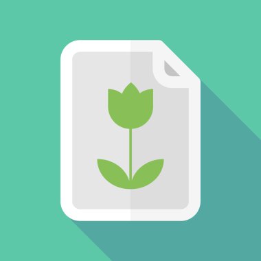 Uzun bir Lale ile gölge belge simgesi