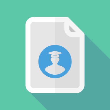 Uzun bir öğrenciyle gölge belge simgesi