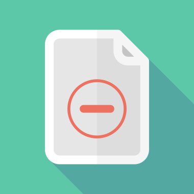 Uzun bir çıkarma işareti ile gölge belge simgesi