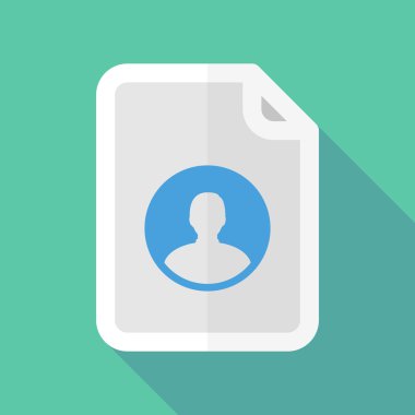 Uzun bir erkek avatar ile gölge belge simgesi