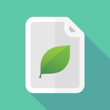 Bir yaprak uzun gölge belge simgesi