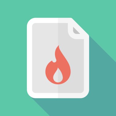 Uzun bir alev ile gölge belge simgesi