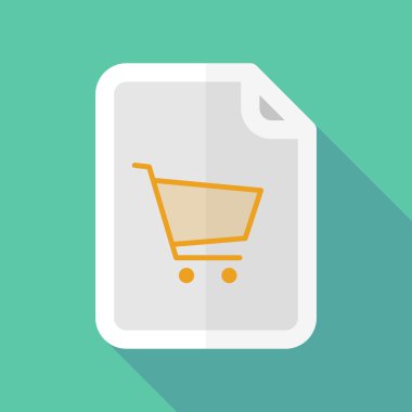 Uzun bir alışveriş sepeti ile gölge belge simgesi