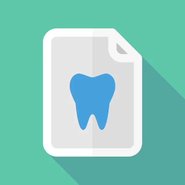 Ícone de documento de sombra longa com um dente —  Vetores de Stock