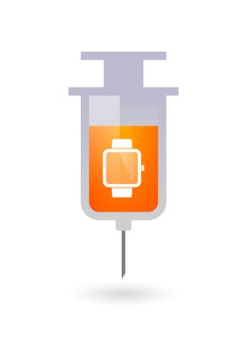 İzole şırınga simge akıllı saat takan