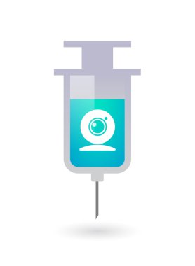 Bir web kamerası ile izole şırınga simgesi