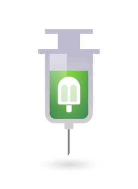 Bir dondurma ile izole şırınga simgesi