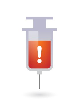 Bir hayranlık işareti simgesiyle izole şırınga