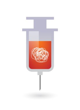 Bir doodle ile izole şırınga simgesi