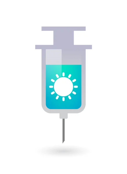 孤立的注射器图标与太阳 — 图库矢量图片