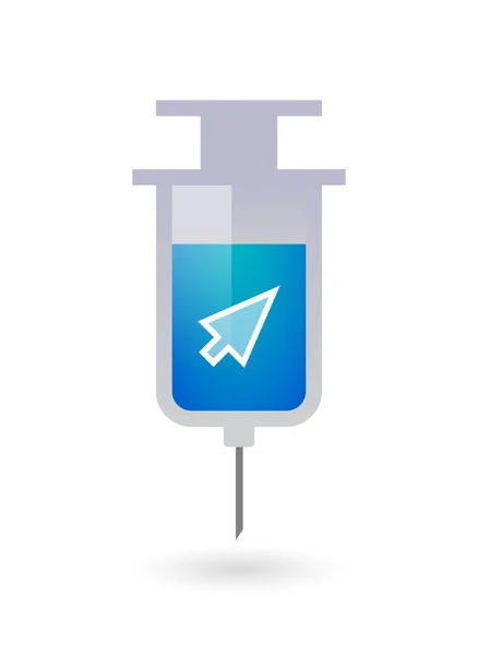 Isolated syringe icon with a cursor — Stock Vector