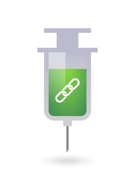 Icona della siringa isolata con catena — Vettoriale Stock