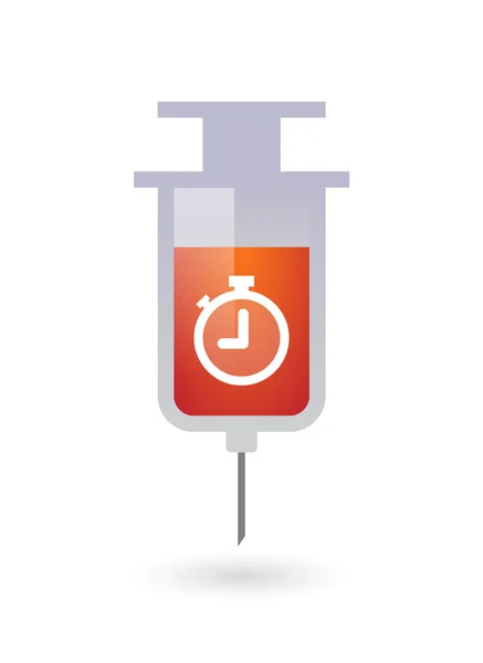 Isolated syringe icon with a timer — Stock Vector