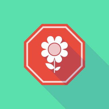 Uzun gölge stop sinyali çiçek