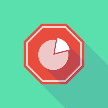 Uzun gölge stop sinyali ile bir pasta grafiği