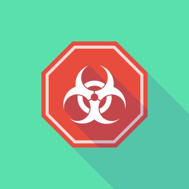 Uzun gölge stop sinyali bir biyolojik tehlike işareti ile