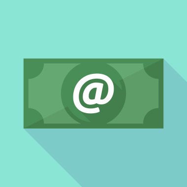 Uzun gölge banknot simgesi ile bir işareti