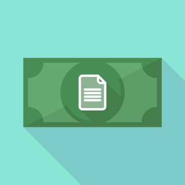 Uzun bir belge ile gölge banknot simgesi