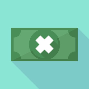 Uzun gölge banknot simgesi rahatsız edici madde işareti