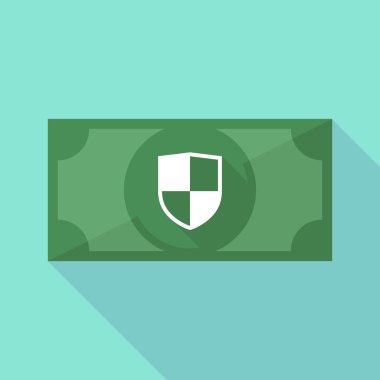 Uzun bir kalkan ile gölge banknot simgesi