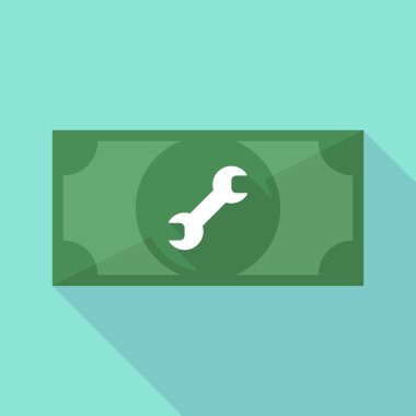 Uzun bir anahtar ile gölge banknot simgesi