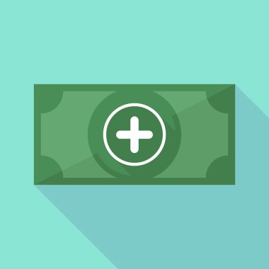 Uzun bir miktar işareti ile gölge banknot simgesi