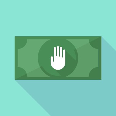 Uzun bir el ile gölge banknot simgesi