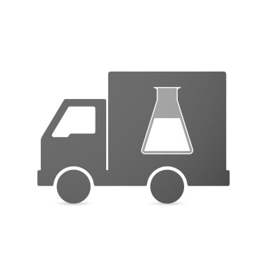 Kimyasal bir tüp ile izole teslim kamyon simgesi