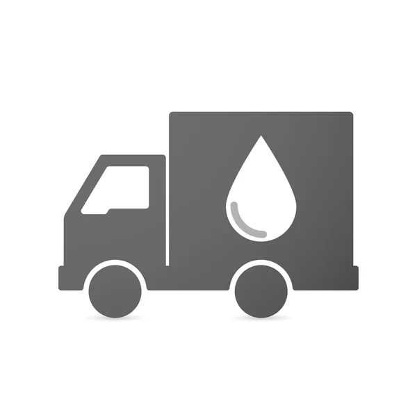 Dostawy na białym tle ciężarówka ikona z kropli krwi — Wektor stockowy