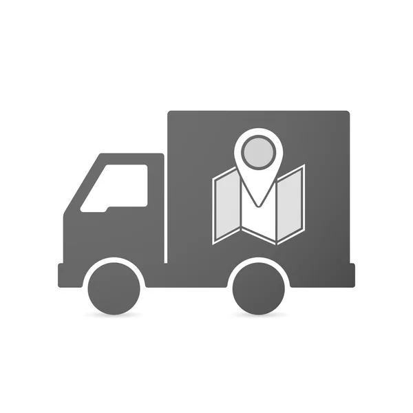Isolé icône de camion de livraison avec une carte — Image vectorielle