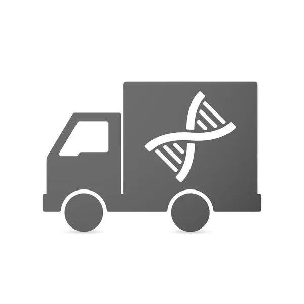 Icona del camion di consegna isolato con un segno di DNA — Vettoriale Stock