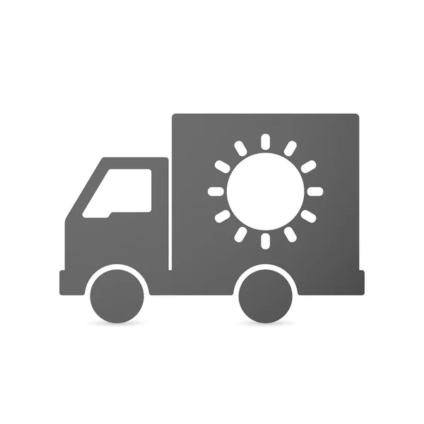 Изолированный значок грузовика с солнцем — стоковый вектор