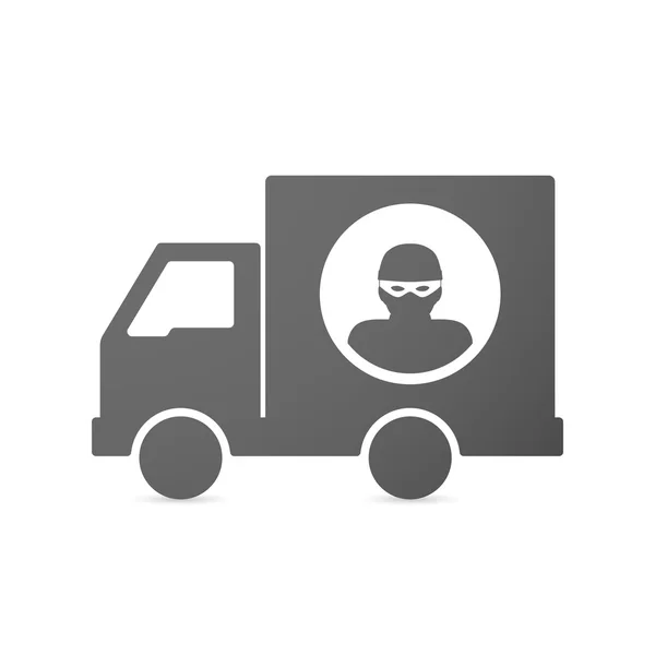 Ícone de caminhão de entrega isolado com um ladrão —  Vetores de Stock