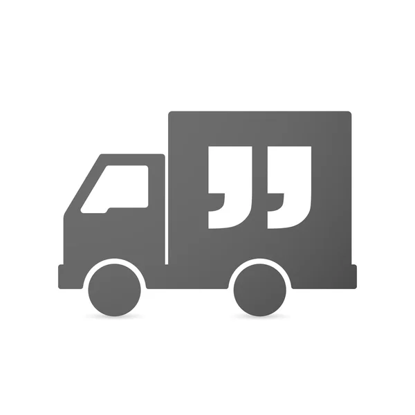 Isolated delivery truck icon with  quotes — Stock Vector