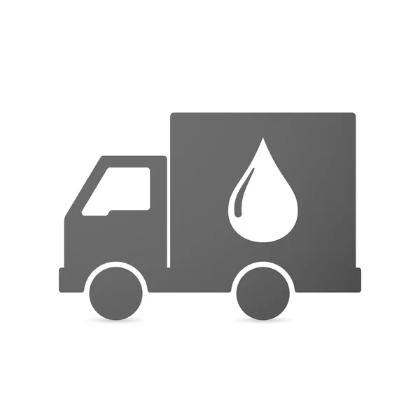 Isolated delivery truck icon with a fuel drop — Stock Vector