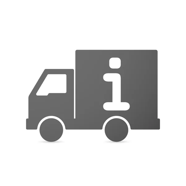 Isolated delivery truck icon with an info sign — Stock Vector
