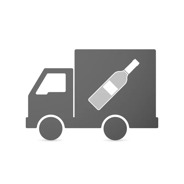 Isolated delivery truck icon with a bottle of wine Royalty Free Stock Illustrations