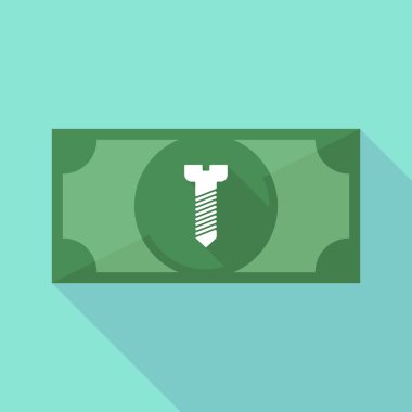 Uzun gölge banknot simgesi bir vida ile