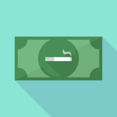 Uzun bir sigara ile gölge banknot simgesi