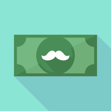 Uzun bıyıklı bir gölge banknot simgesi