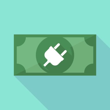 Uzun gölge banknot simgesi bir fiş ile