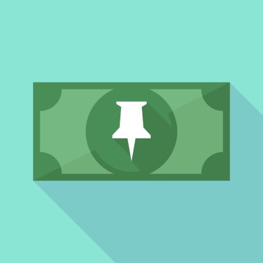 Bir iğneye uzun gölge banknot simgesi