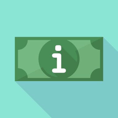 Uzun gölge banknot simgesi bilgi işareti