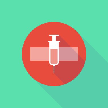 Uzun gölge bir şırınga simgesini girmeyin