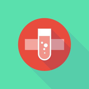 Uzun gölge kimyasal tüp bebek simgesiyle girmeyin