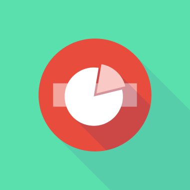 Uzun gölge bir pasta grafiği simgesiyle girmeyin