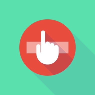 Uzun gölge işaret eden bir ele simgesiyle girmeyin